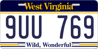 WV license plate 9UU769