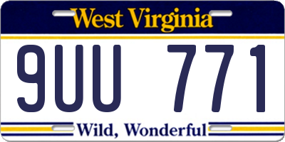 WV license plate 9UU771
