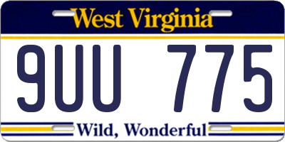 WV license plate 9UU775