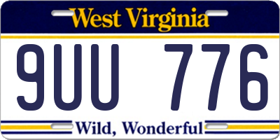 WV license plate 9UU776