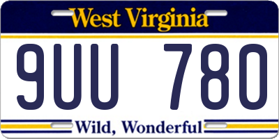 WV license plate 9UU780