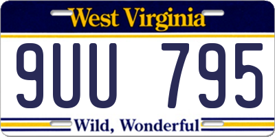 WV license plate 9UU795