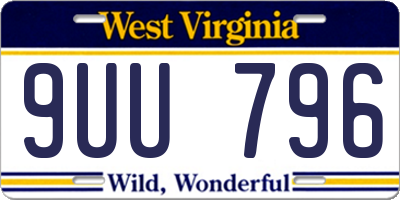 WV license plate 9UU796