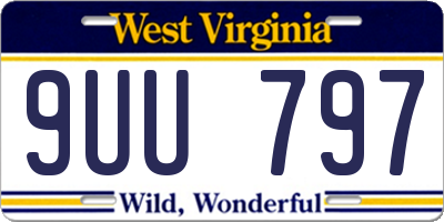 WV license plate 9UU797