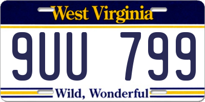 WV license plate 9UU799