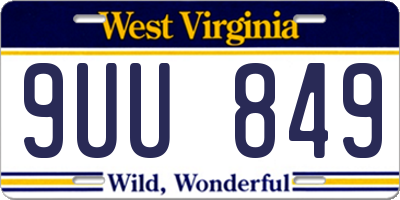 WV license plate 9UU849