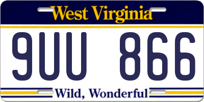WV license plate 9UU866