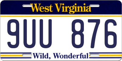 WV license plate 9UU876