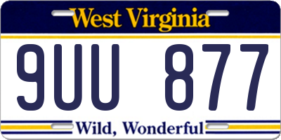 WV license plate 9UU877