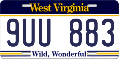 WV license plate 9UU883