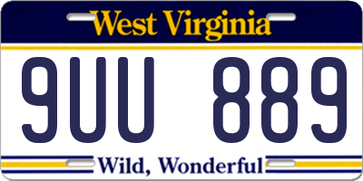 WV license plate 9UU889