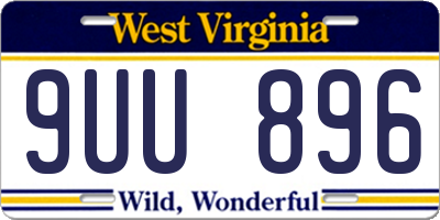 WV license plate 9UU896