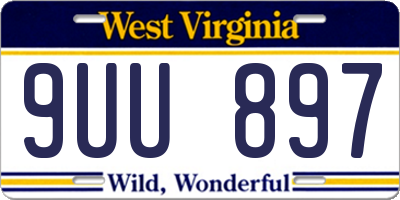 WV license plate 9UU897