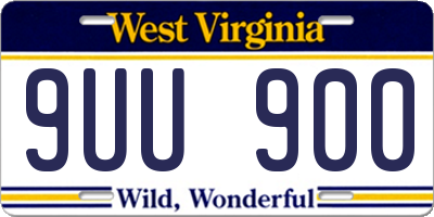 WV license plate 9UU900
