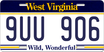 WV license plate 9UU906