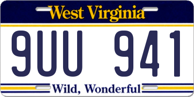 WV license plate 9UU941