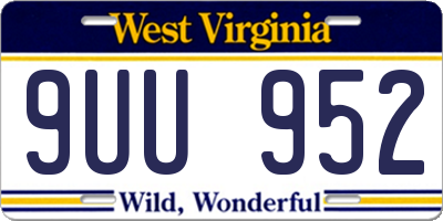 WV license plate 9UU952