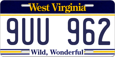 WV license plate 9UU962
