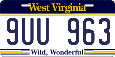 WV license plate 9UU963