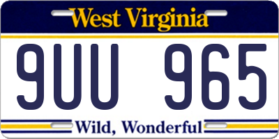 WV license plate 9UU965