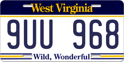 WV license plate 9UU968