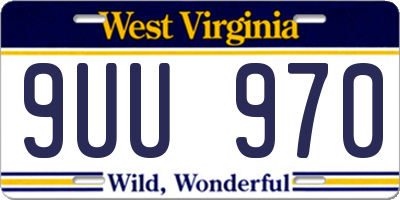 WV license plate 9UU970