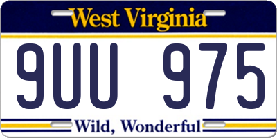 WV license plate 9UU975