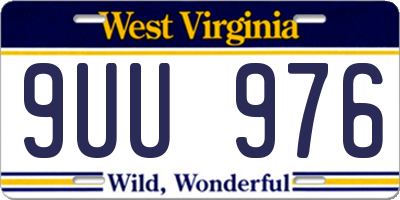 WV license plate 9UU976