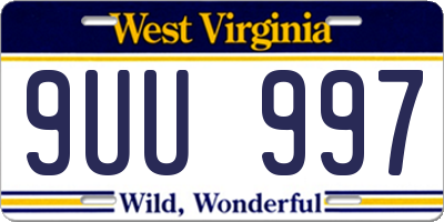 WV license plate 9UU997