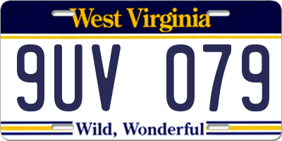 WV license plate 9UV079
