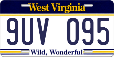WV license plate 9UV095