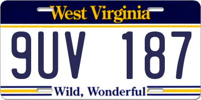 WV license plate 9UV187