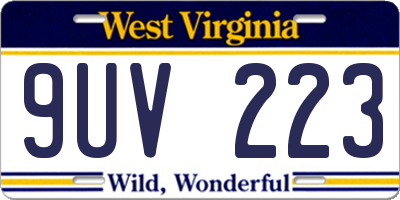 WV license plate 9UV223