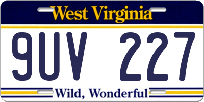 WV license plate 9UV227