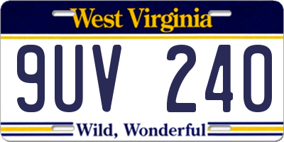 WV license plate 9UV240