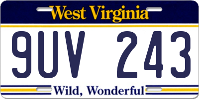 WV license plate 9UV243