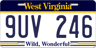 WV license plate 9UV246