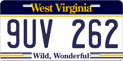 WV license plate 9UV262