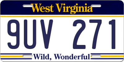 WV license plate 9UV271