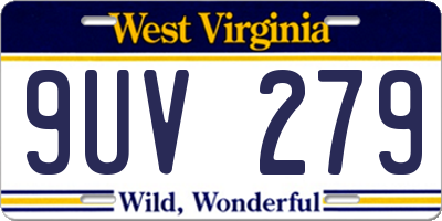 WV license plate 9UV279
