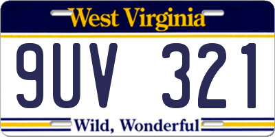 WV license plate 9UV321