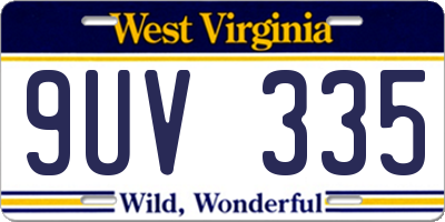 WV license plate 9UV335