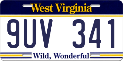 WV license plate 9UV341
