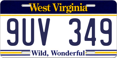 WV license plate 9UV349