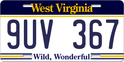 WV license plate 9UV367