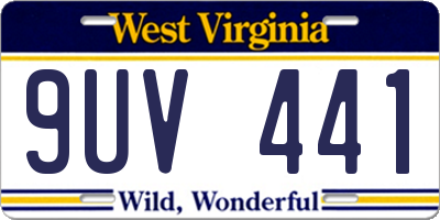 WV license plate 9UV441