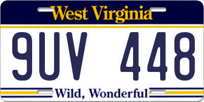 WV license plate 9UV448