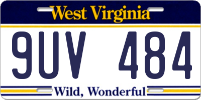 WV license plate 9UV484