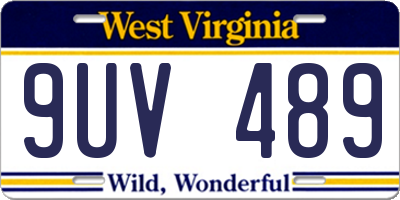 WV license plate 9UV489