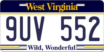 WV license plate 9UV552